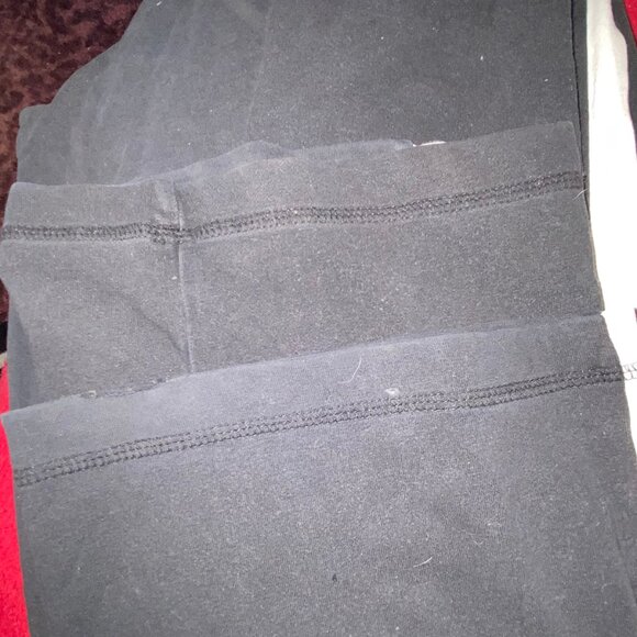 Y2K Black Athleisure Pants with White Stripe, elastic waist with tie - Picture 8 of 9